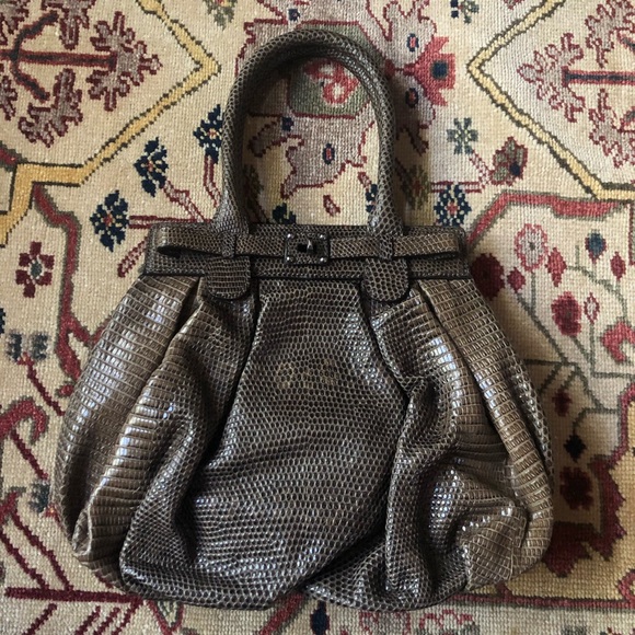 ‼️SALE‼️Zagliani Grey Python Handbag - Picture 1 of 7